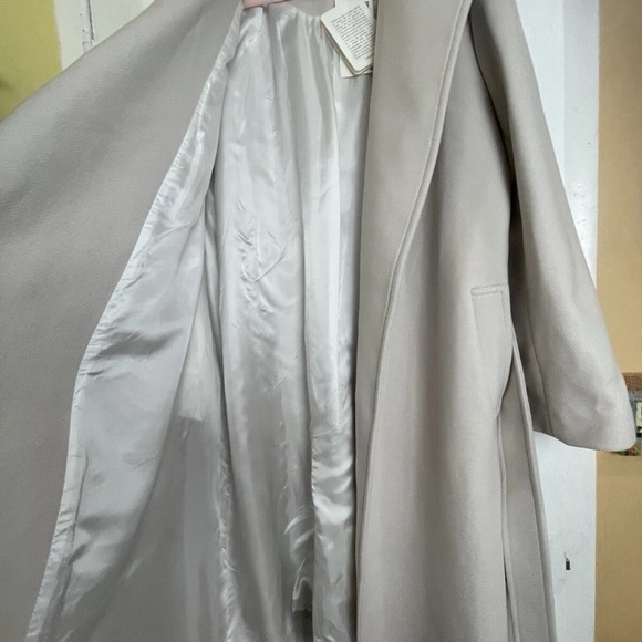ZARA MANTECO WOOL TRENCH COAT  COLLECTION NWT XXL - XL cream Open Front Belted - Picture 8 of 15